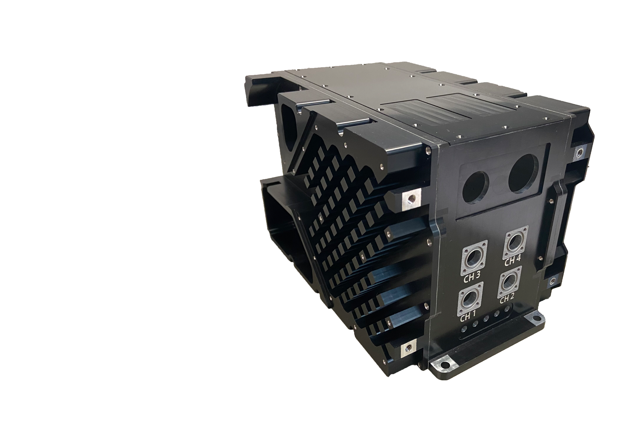THPR1020 enclosure rendering — internal heat-pipe routing