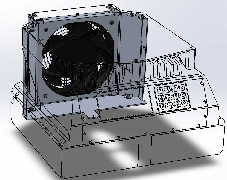 Fan assembly, front-isometric view