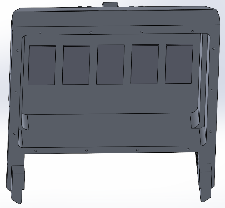 Location of the five power supply units within the power cavity