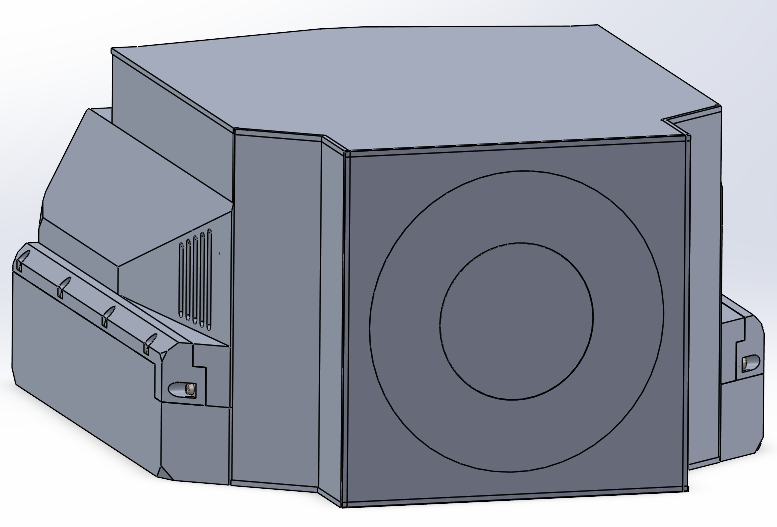 Simulation model, fan replaced with a solid cylindrical placeholder